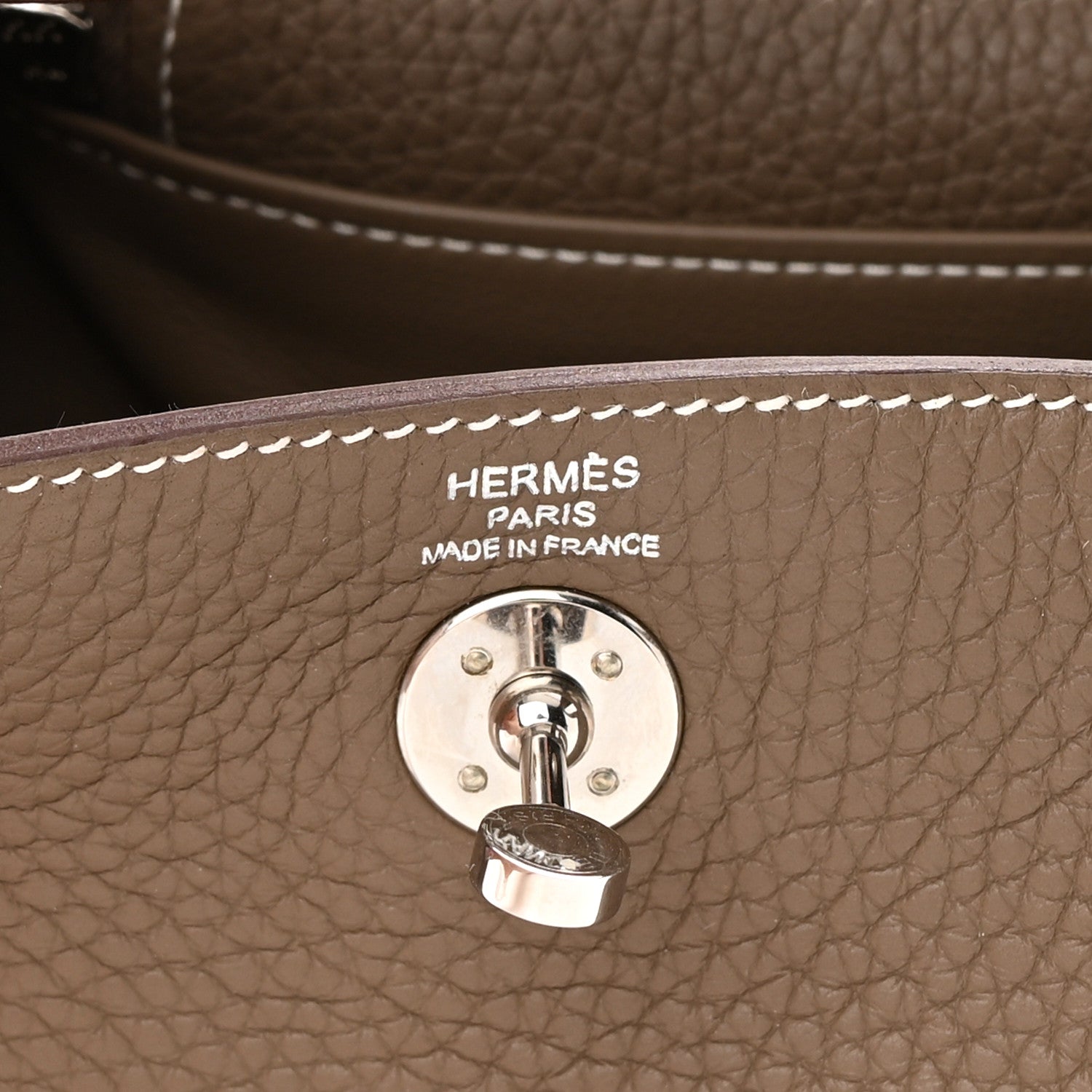 Hermes Taurillon Clemence Mini Lindy 20 Etoupe 6 of 10