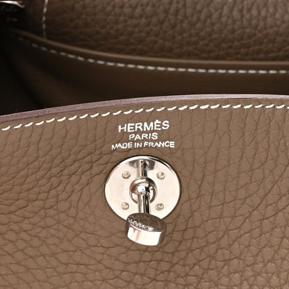Hermes Taurillon Clemence Mini Lindy 20 Etoupe 6 of 10