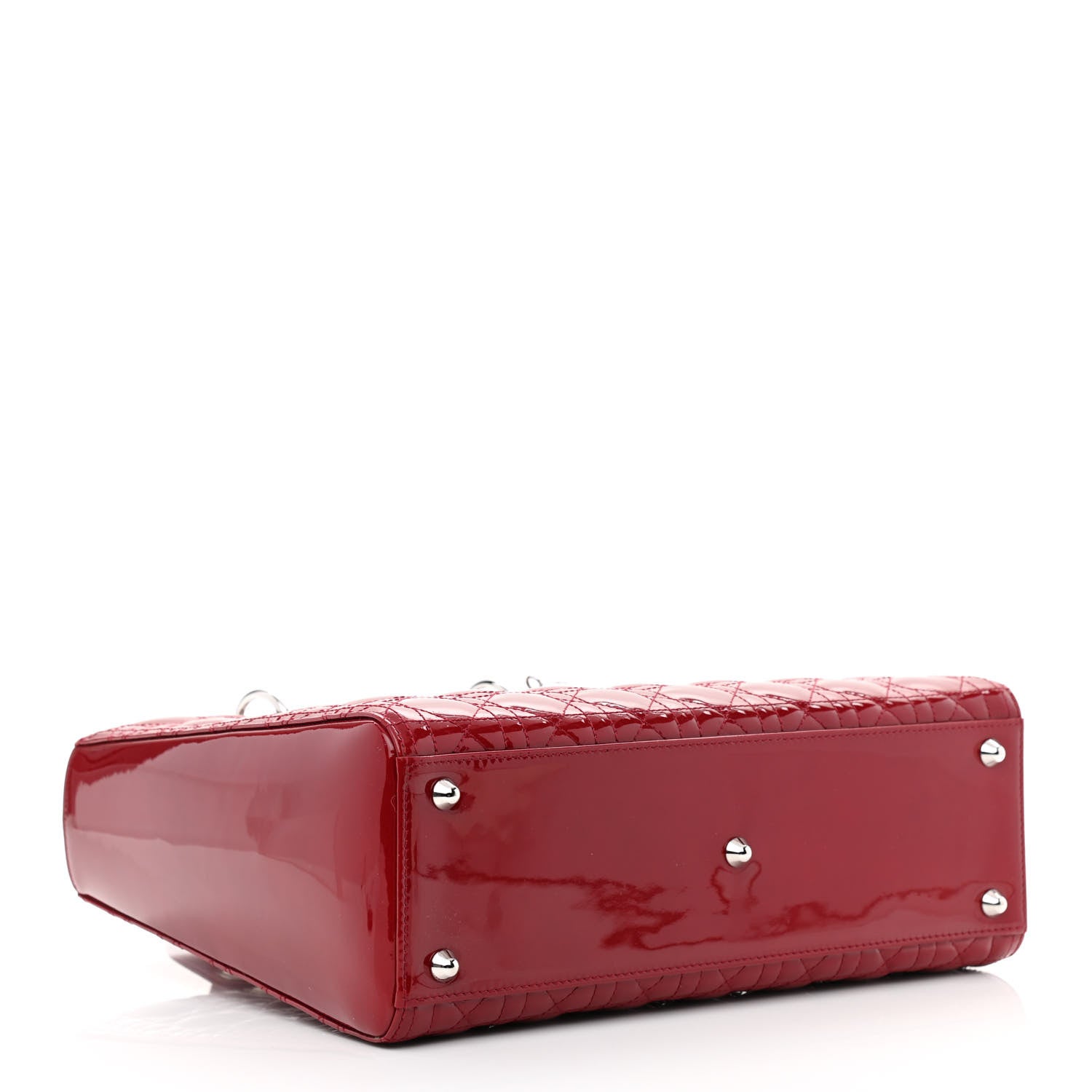Christian Dior Patent Cannage Large Lady Dior Red 4 of 10