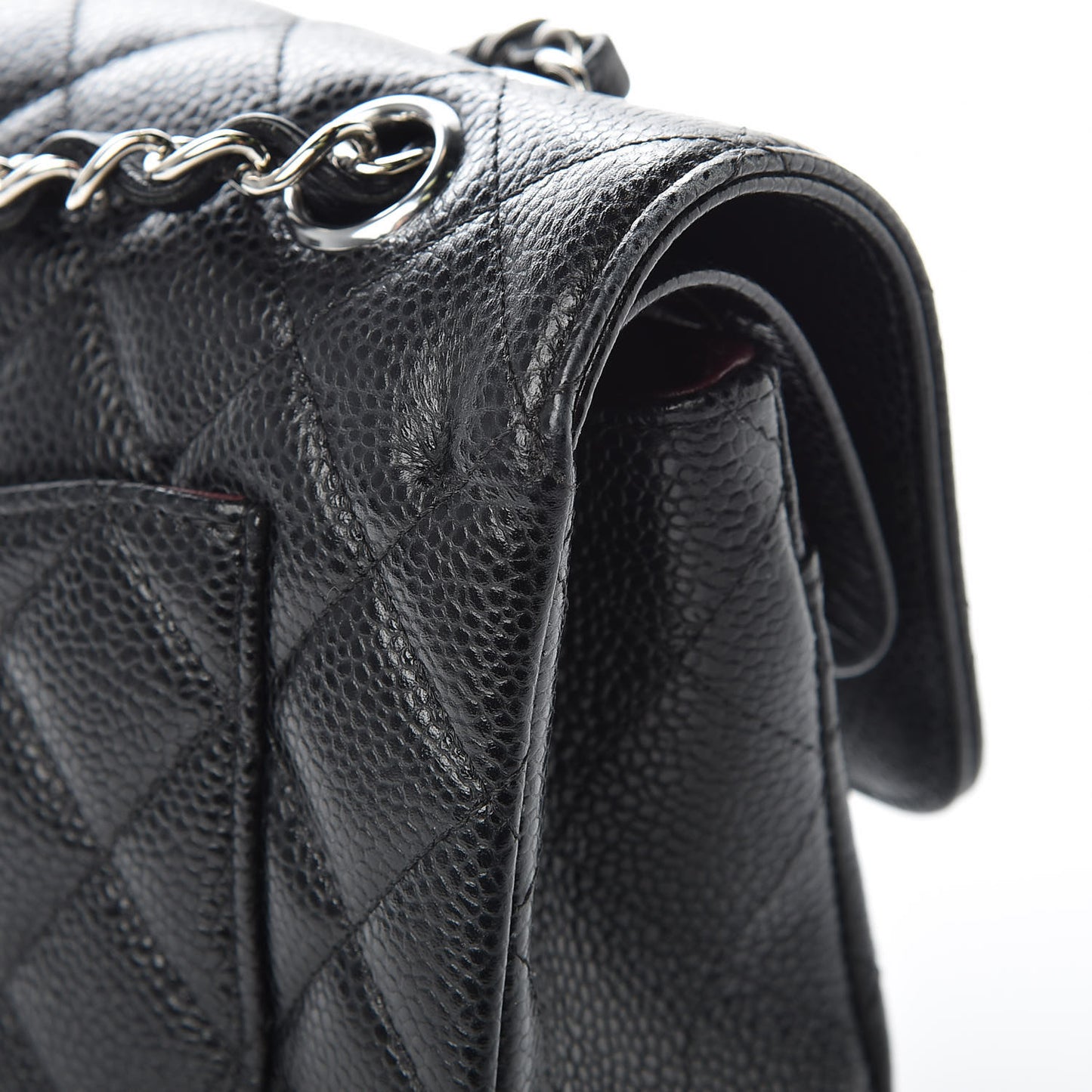 Caviar Quilted Small Double Flap Black