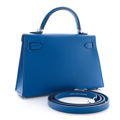Hermes Epsom Mini Kelly Sellier 20 Bleu Hydra 2 of 11