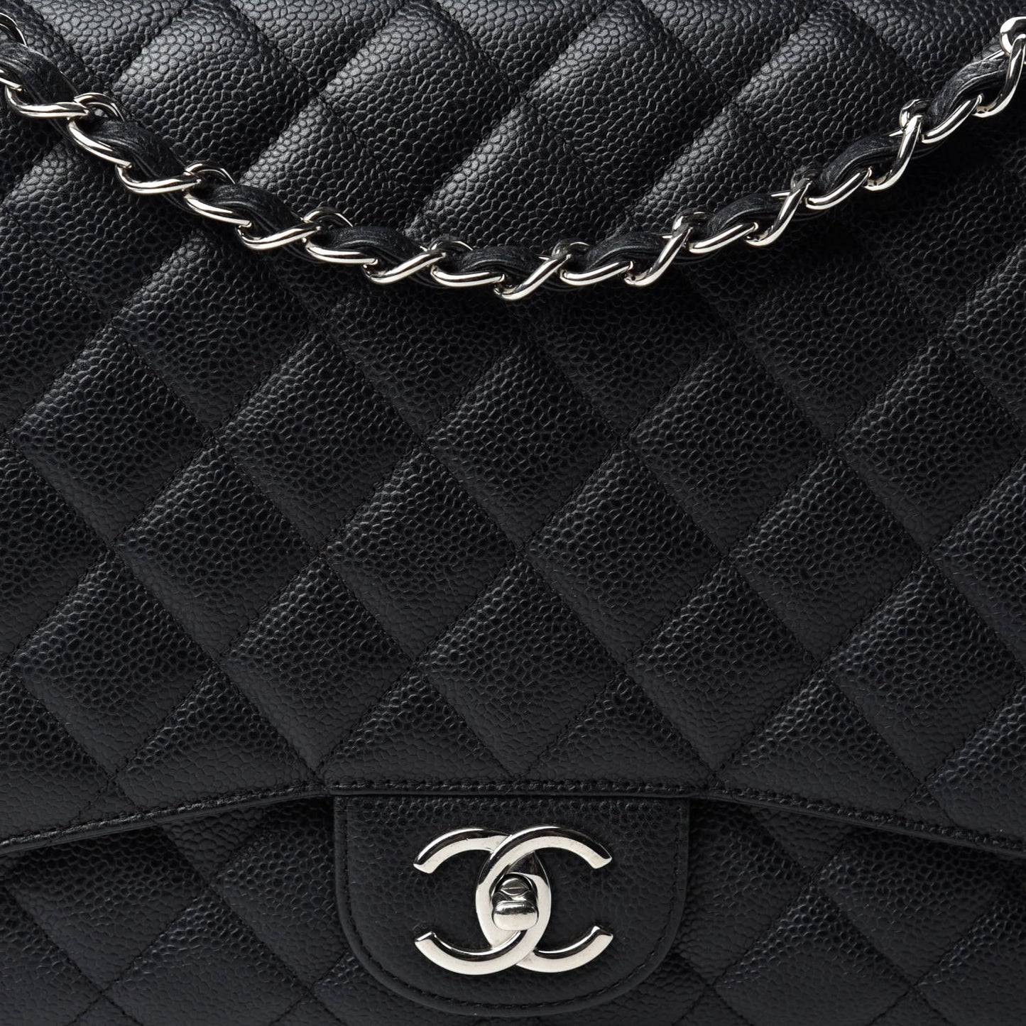 Caviar Quilted Maxi Double Flap Black