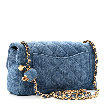 Chanel Denim Quilted Mini Pearl Crush Rectangular Flap Blue 3 of 10