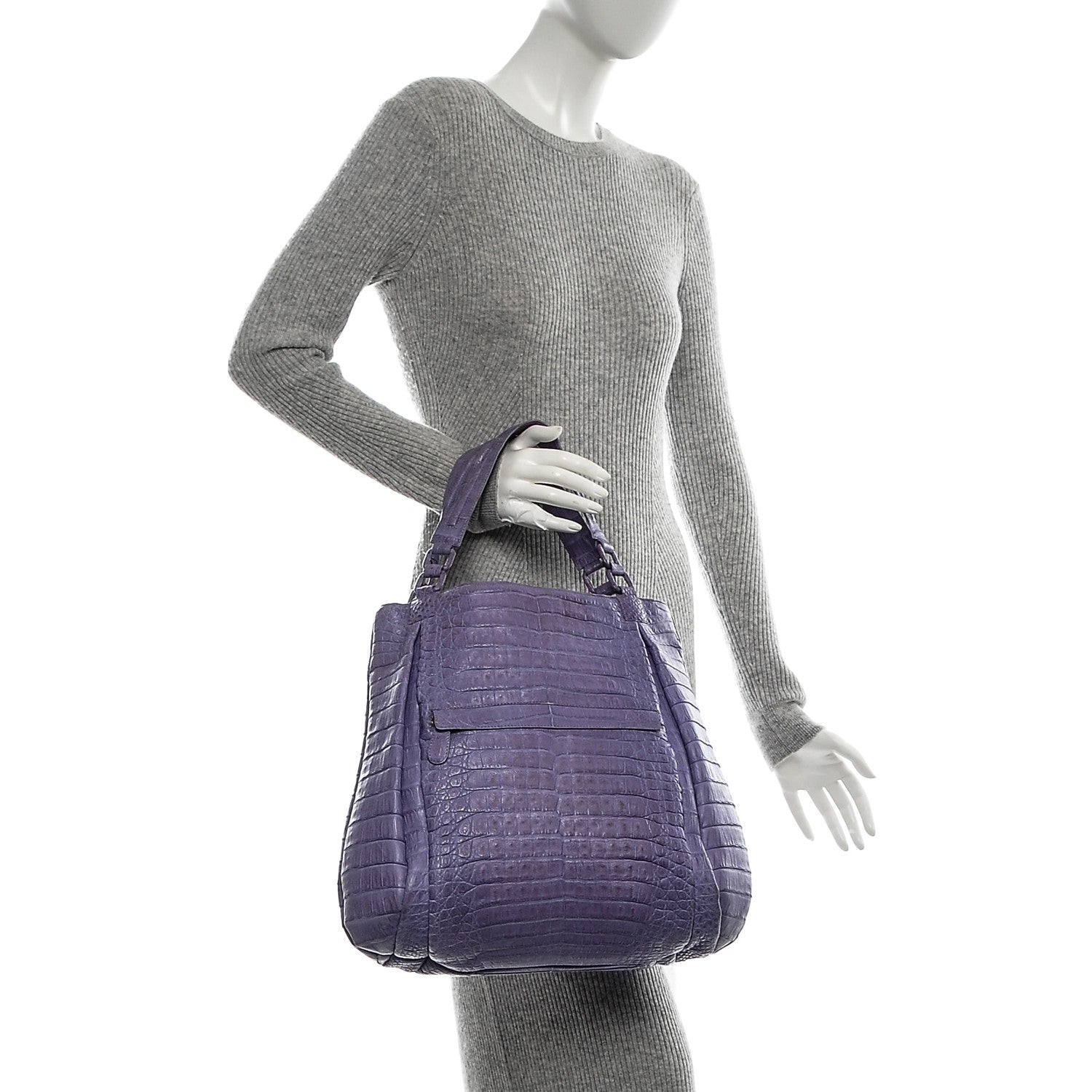 Nancy Gonzalez Crocodile Tote Violet 2 of 6