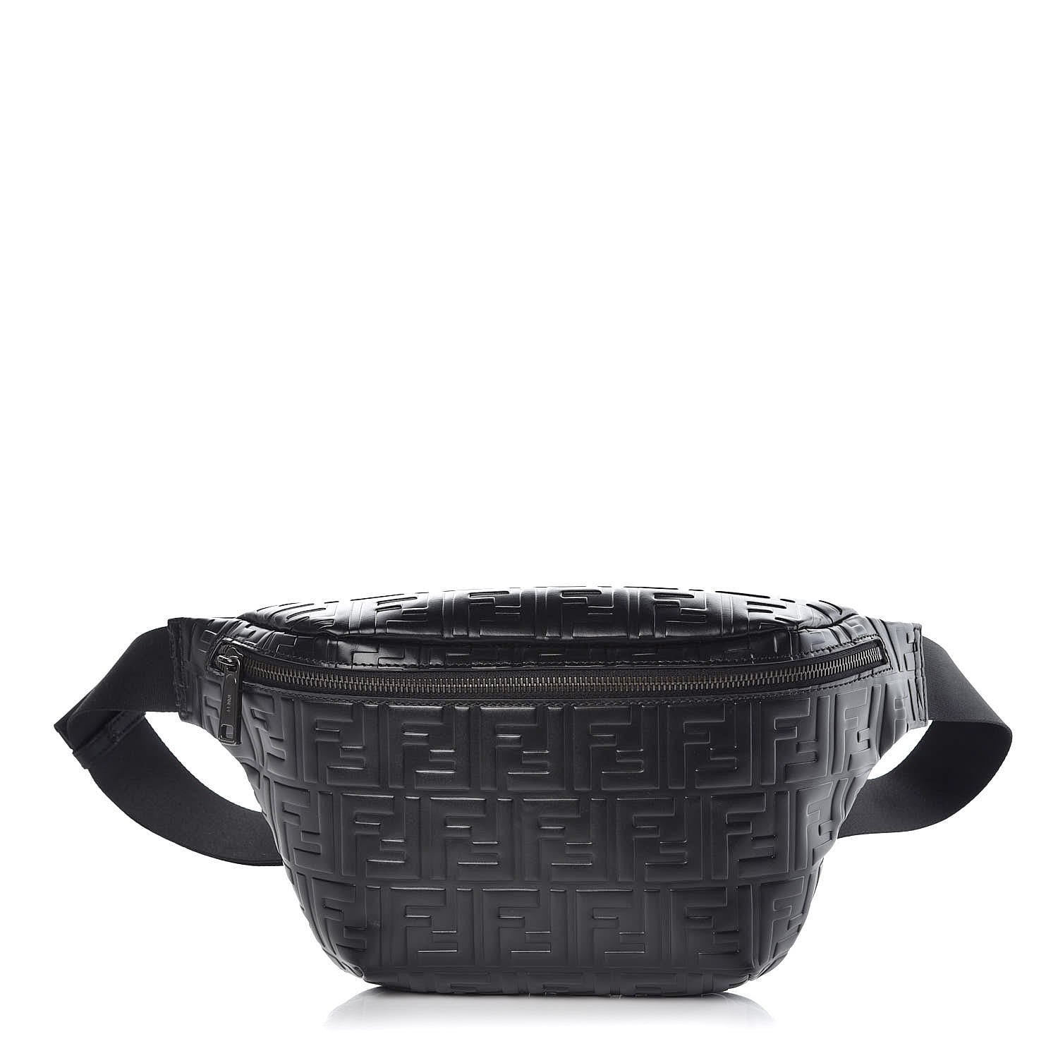 Fendi Vitello Century FF 1974 Embossed Belt Bag Black 1 of 7