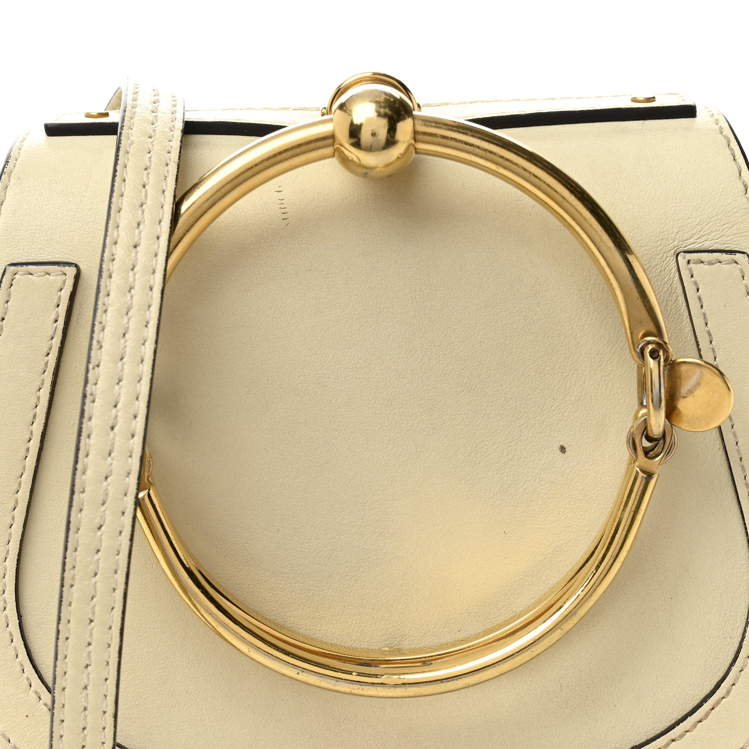 Chloe Calfskin Suede Small Nile Bracelet Bag Off White 14 of 29