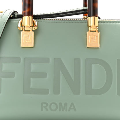 Fendi Vitello King Plexiglass Logo Embossed Mini By The Way Top Handle Boston Bag Menta 8 of 10