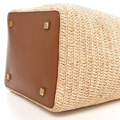 Saint Laurent Raffia Vegetable Le 37 Bucket Bag Naturel Brick 10 of 11
