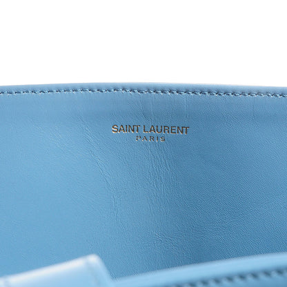 Saint Laurent Leather Reversible East West Shopper Tote Sky Blue 7 of 9