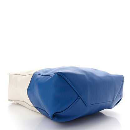 Celine Smooth Lambskin Small Vertical Bi-Cabas White Blue 4 of 9