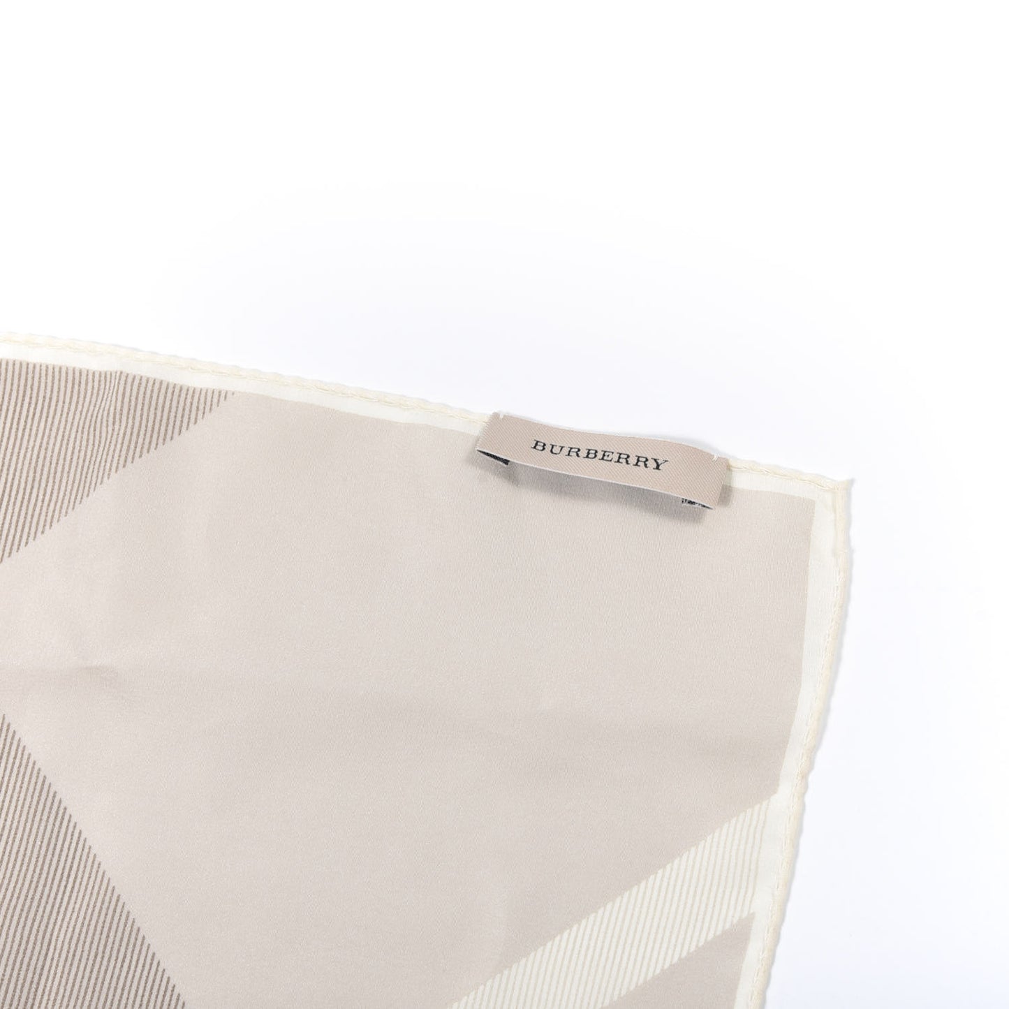Silk Giant Check Scarf Pale Stone