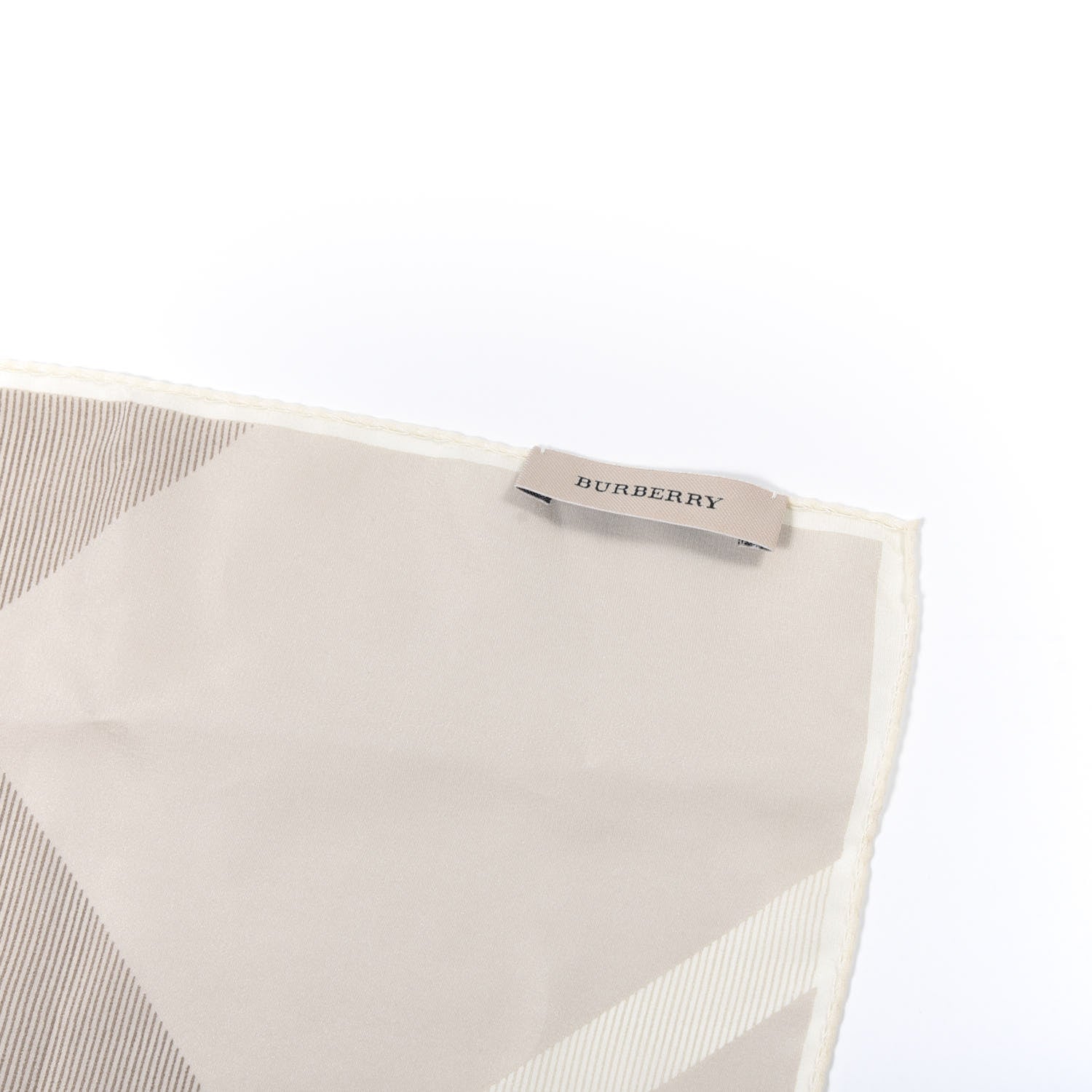 Burberry Silk Giant Check Scarf Pale Stone 2 of 4