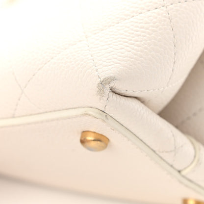 Chanel Grained Calfskin Stitched Small Drawstring Bag White 11 of 13