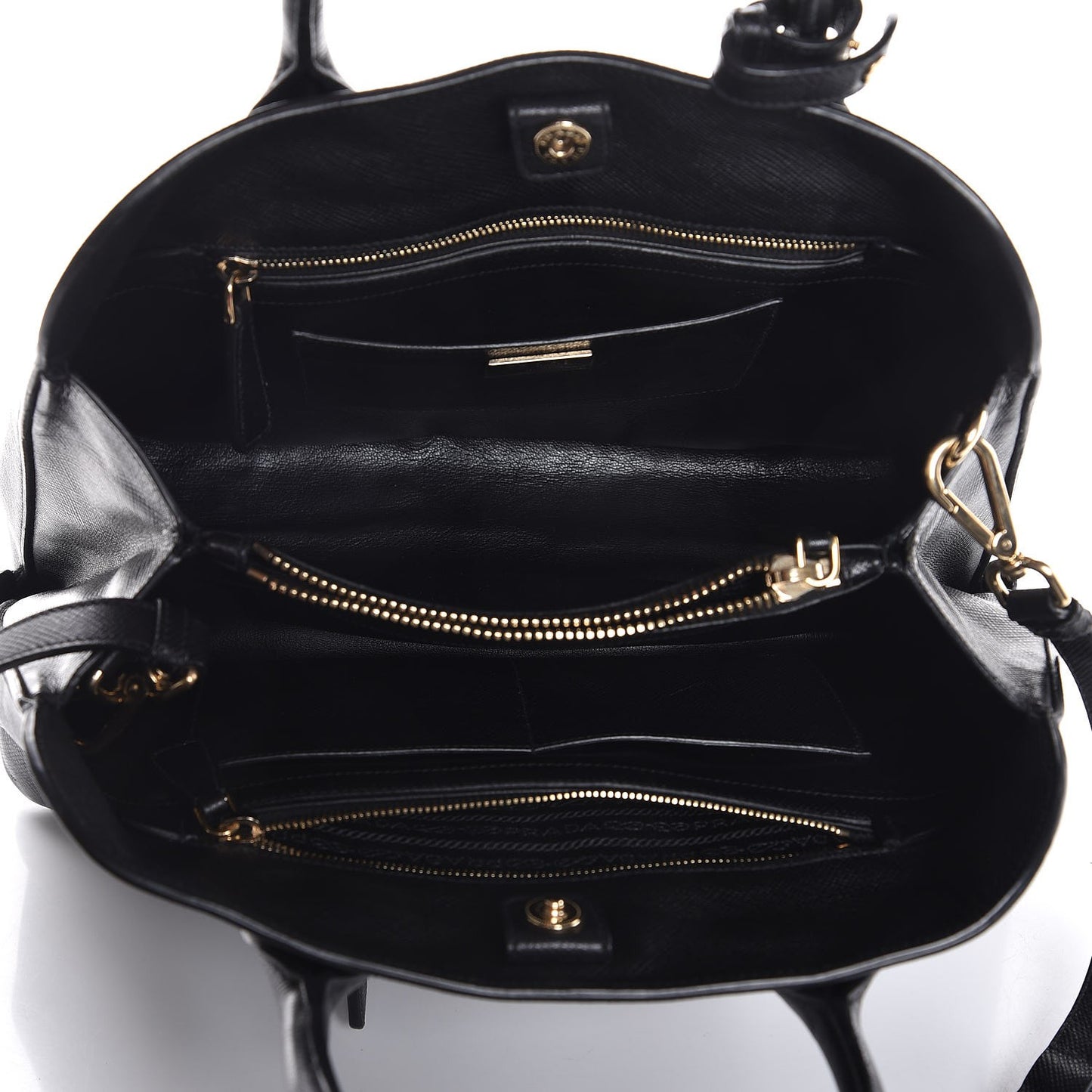 Saffiano Cuir Open Promenade Tote Black