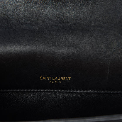 Saint Laurent Lambskin Matelasse Monogram Medium Vicky Chain Bag Black 12 of 13