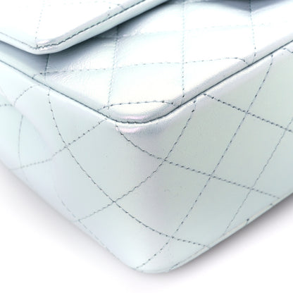Chanel Iridescent Calfskin Quilted Mini Rectangular Flap Light Blue 10 of 11