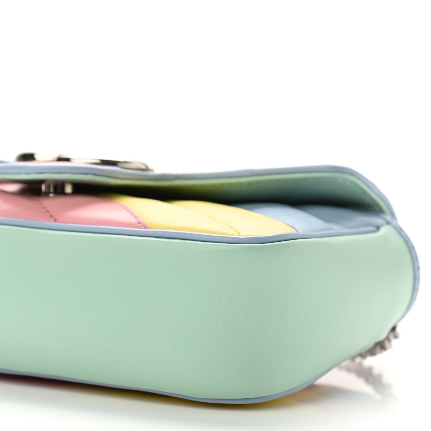 Gucci Calfskin Matelasse Diagonal Super Mini GG Marmont Shoulder Bag Multicolor Pastel 10 of 11