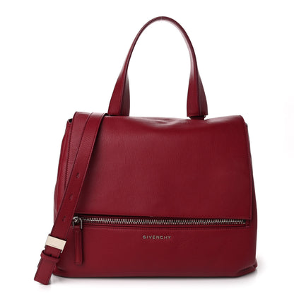 Givenchy Waxy Grained Calfskin Medium Pandora Pure Flap Bag Red 1 of 12