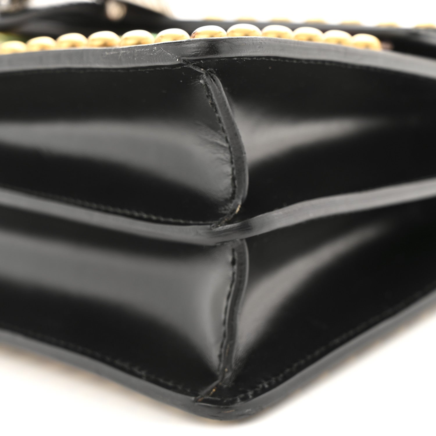 Gucci Calfskin Floral Embroidered Studded Small Dionysus Shoulder Bag Black 12 of 16