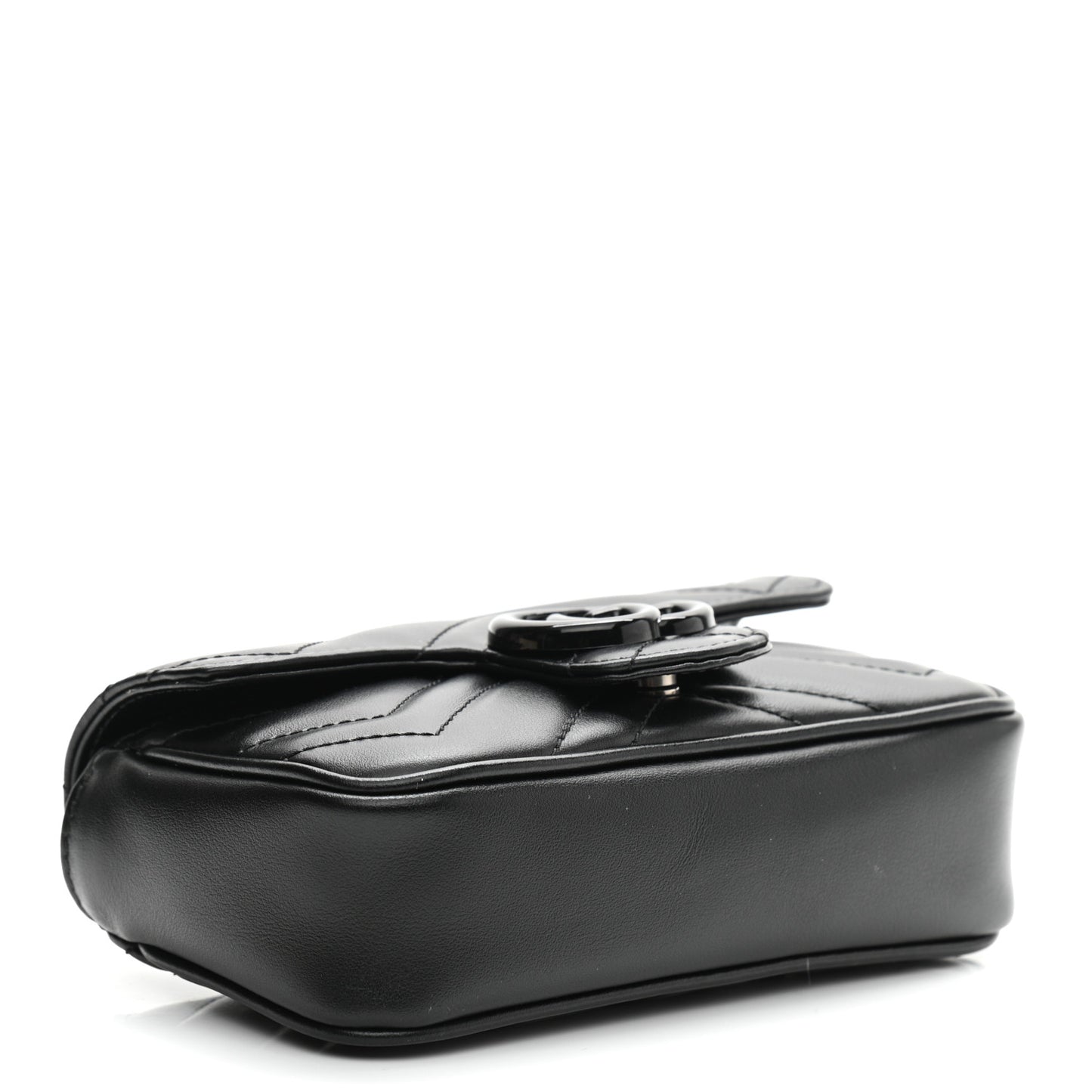 Calfskin Matelasse Monochrome GG Marmont Chain Belt Bag Black
