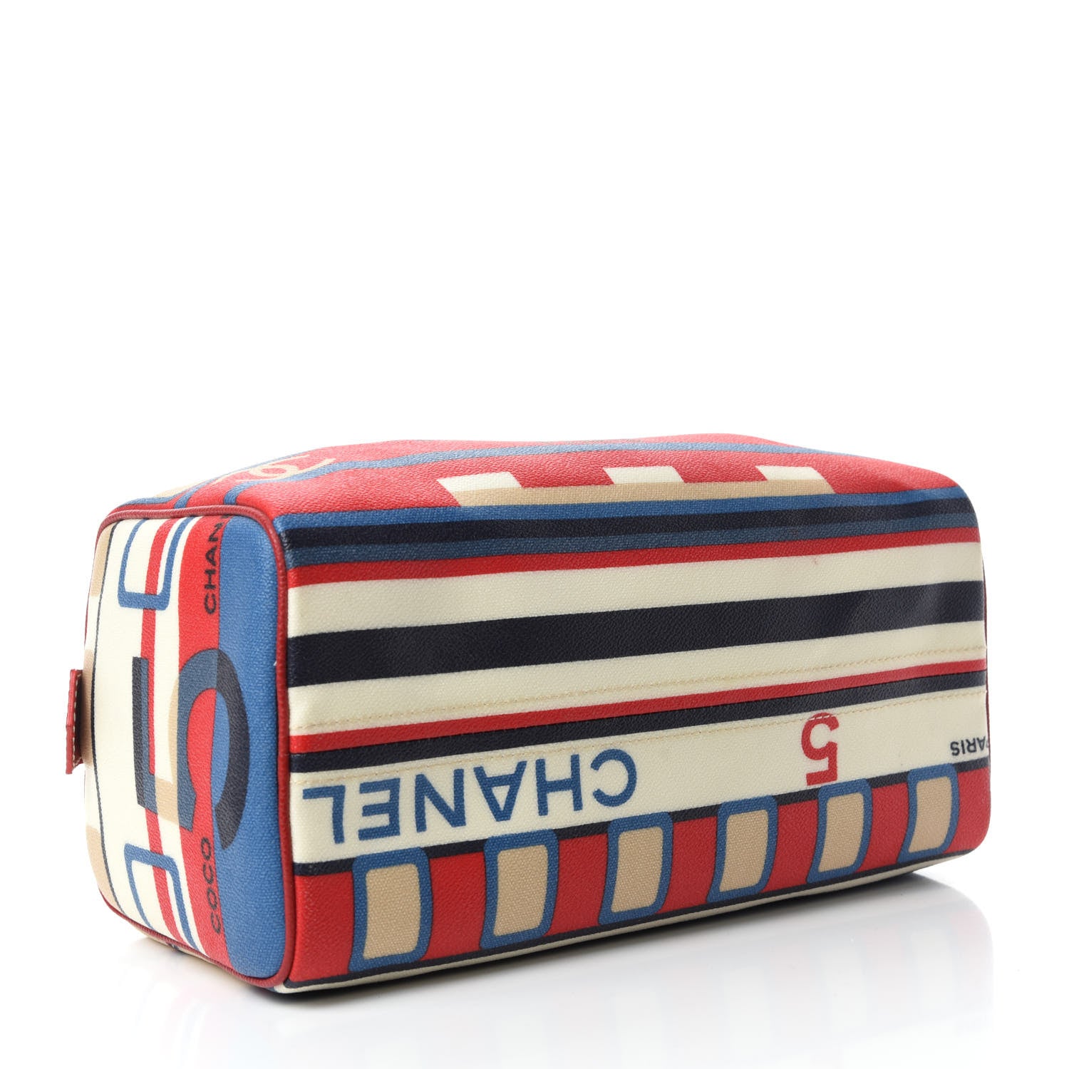 Chanel Coated Canvas Le Train Boston Bag Red 4 of 10
