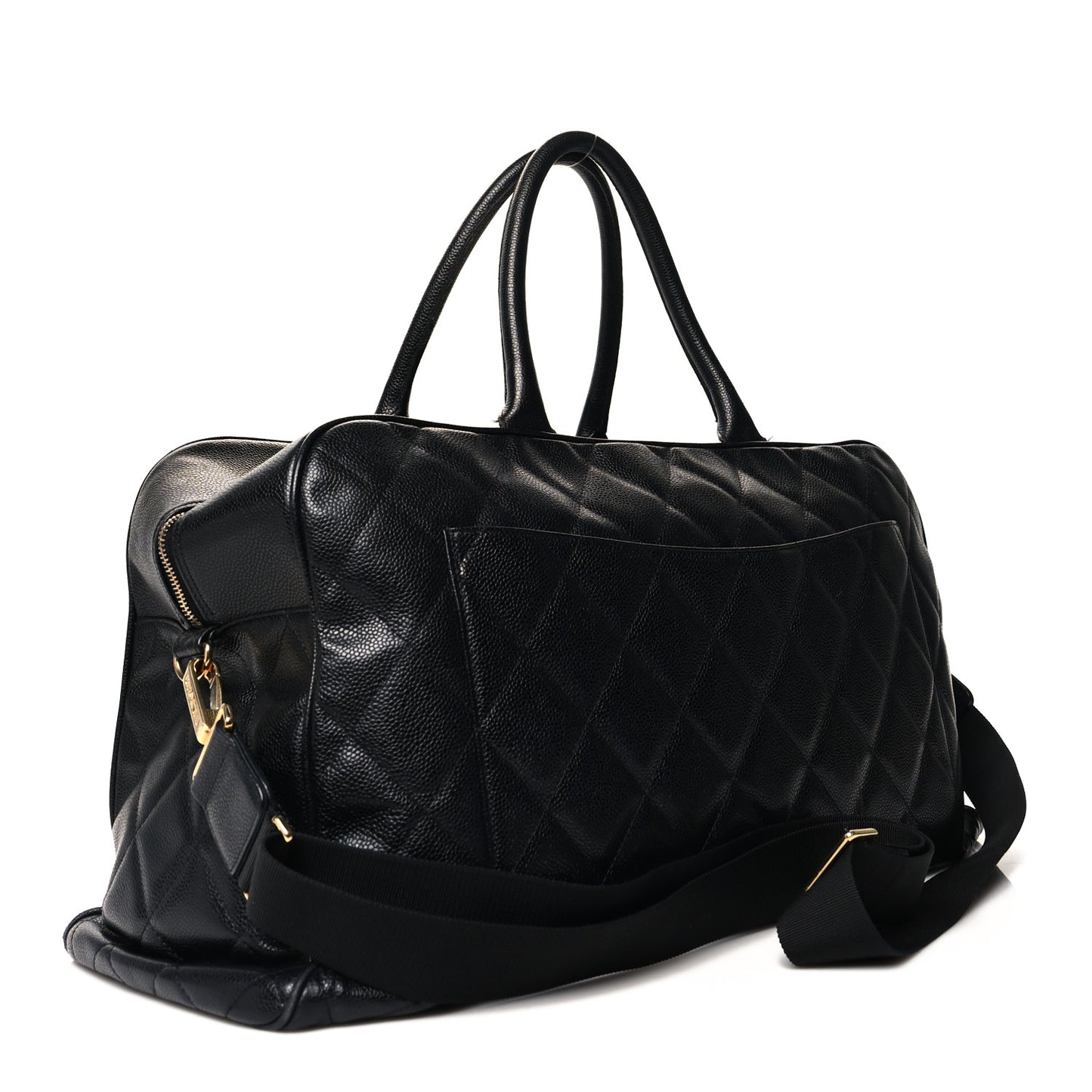 Caviar Quilted CC Duffel Bag Black