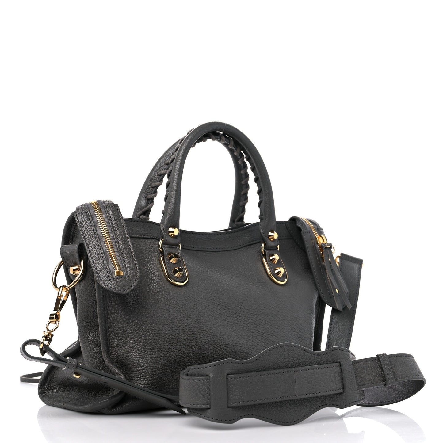 Chevre Gold Metallic Edge Hardware S City Gris Acier