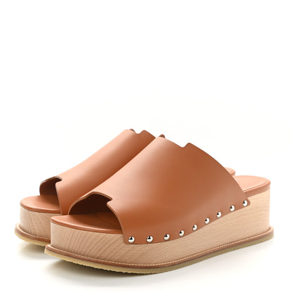 Hermes Calfskin Ellipse Sandals 40 Marron Glaise 3 of 9