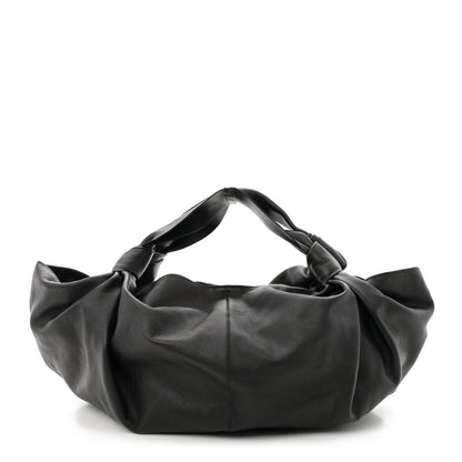 The Row Polished Saddle Calfskin Small Ascot Bag Black 1 of 9