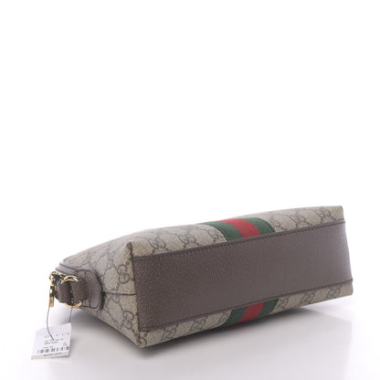 Gucci GG Supreme Monogram Textured Dollar Calfskin Web Small Ophidia Dome Shoulder Bag Beige Ebony New Acero 4 of 10