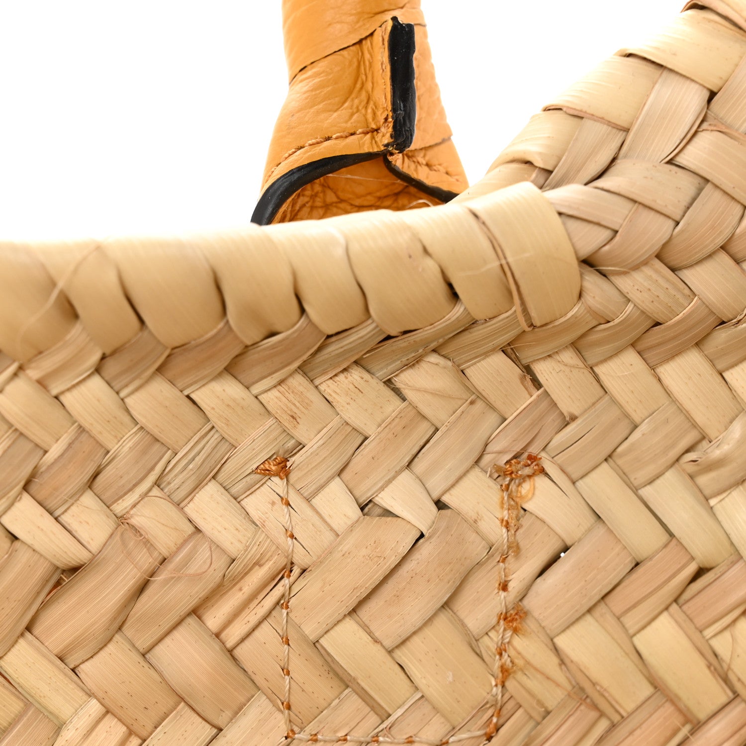 Chloe Raffia Small Grain Calfskin Medium Marcie Basket Yellow 11 of 13