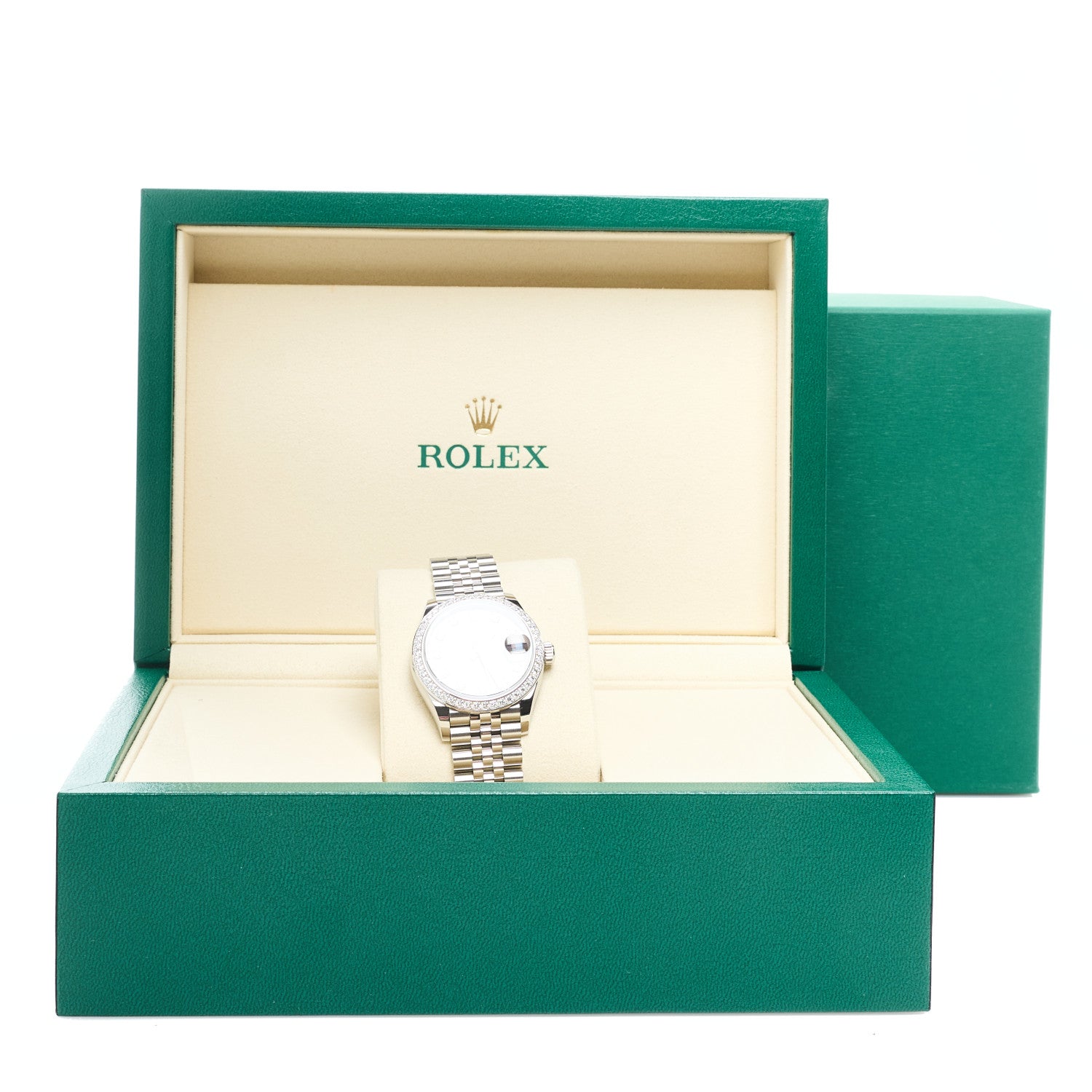 Rolex Stainless Steel 18K White Gold Diamond Bezel 31mm Oyster Perpetual Datejust Watch Dark Grey 278384RBR 5 of 5