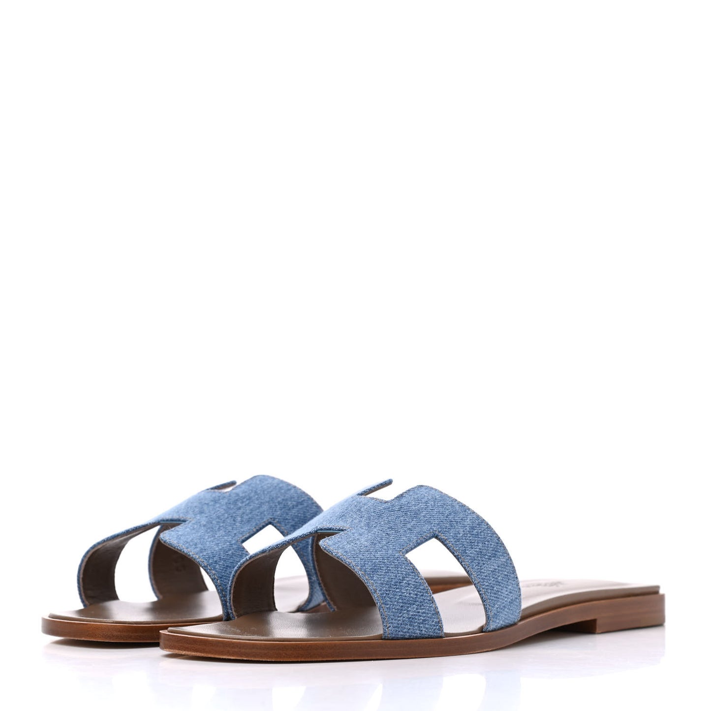 Denim Canvas Oran Sandals 39 Bleu Clair