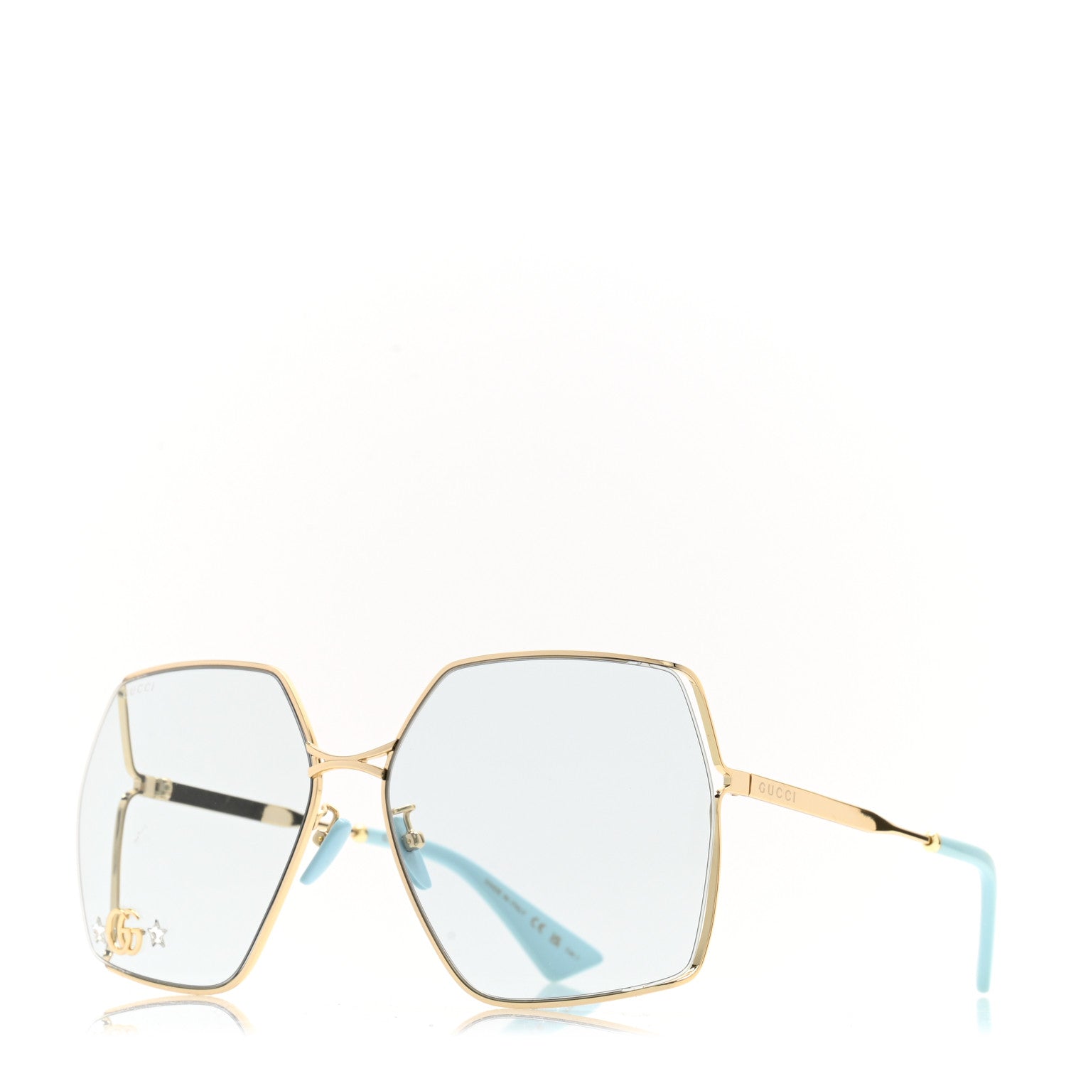 Gucci Metal Sunglasses GG0817S Gold 1 of 9