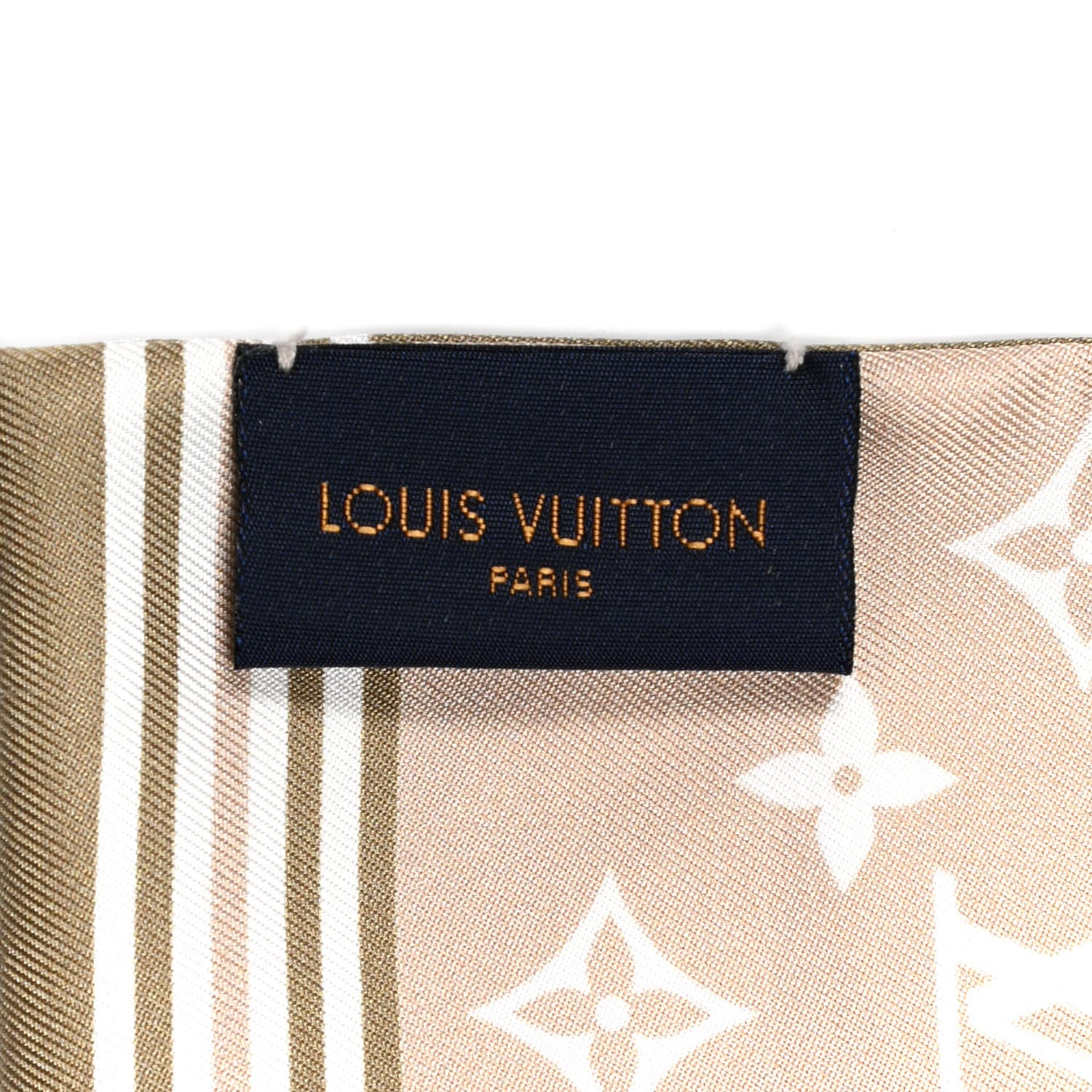 Louis Vuitton Silk Monogram Marbles Classic Bandeau Kaki Beige White 3 of 4