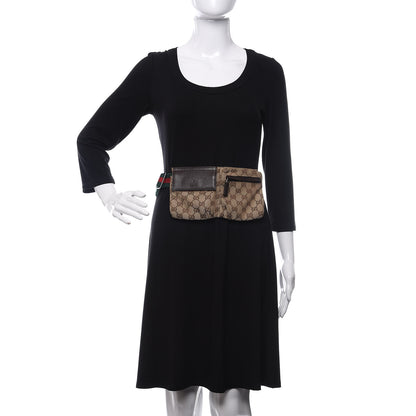 Gucci GG Monogram Double Pocket Belt Bag Dark Brown 2 of 10