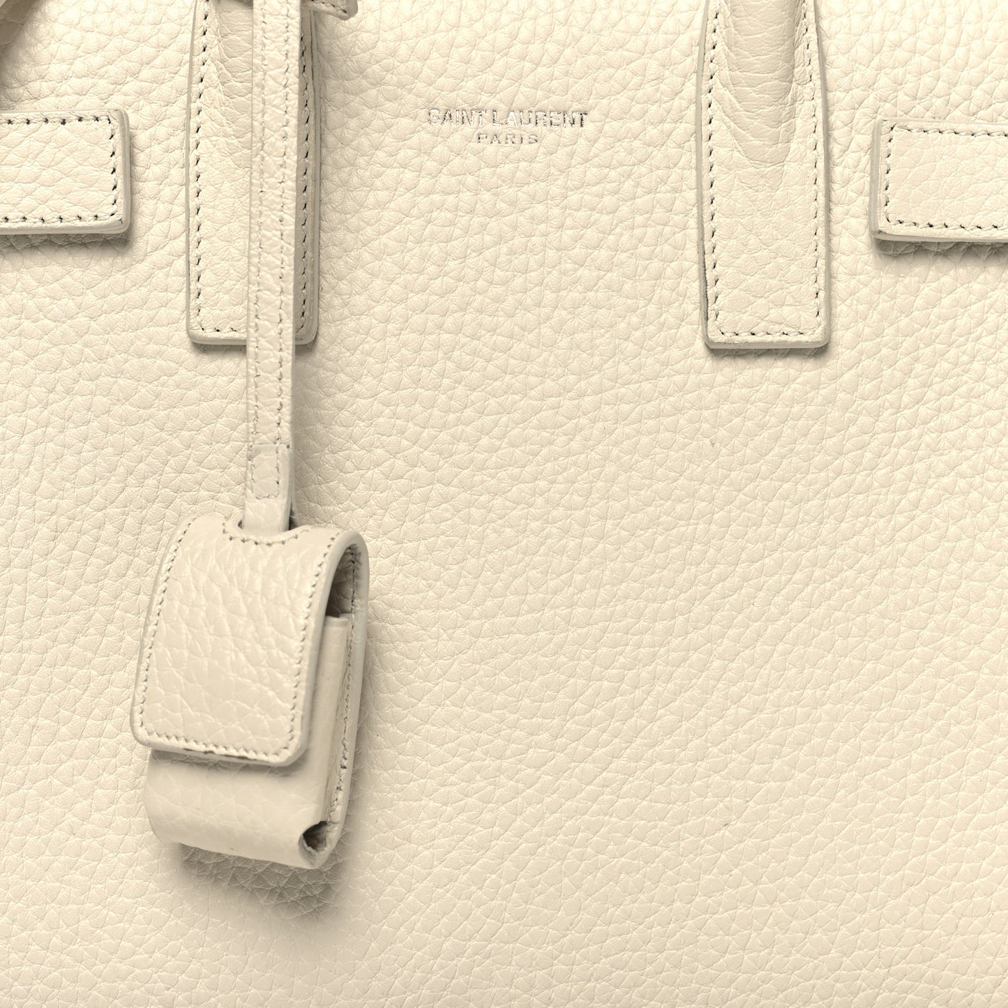 Grained Calfskin Nano Sac De Jour Dove White