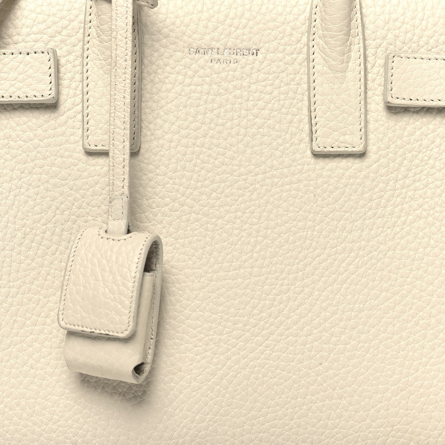 Saint Laurent Grained Calfskin Nano Sac De Jour Dove White 7 of 11