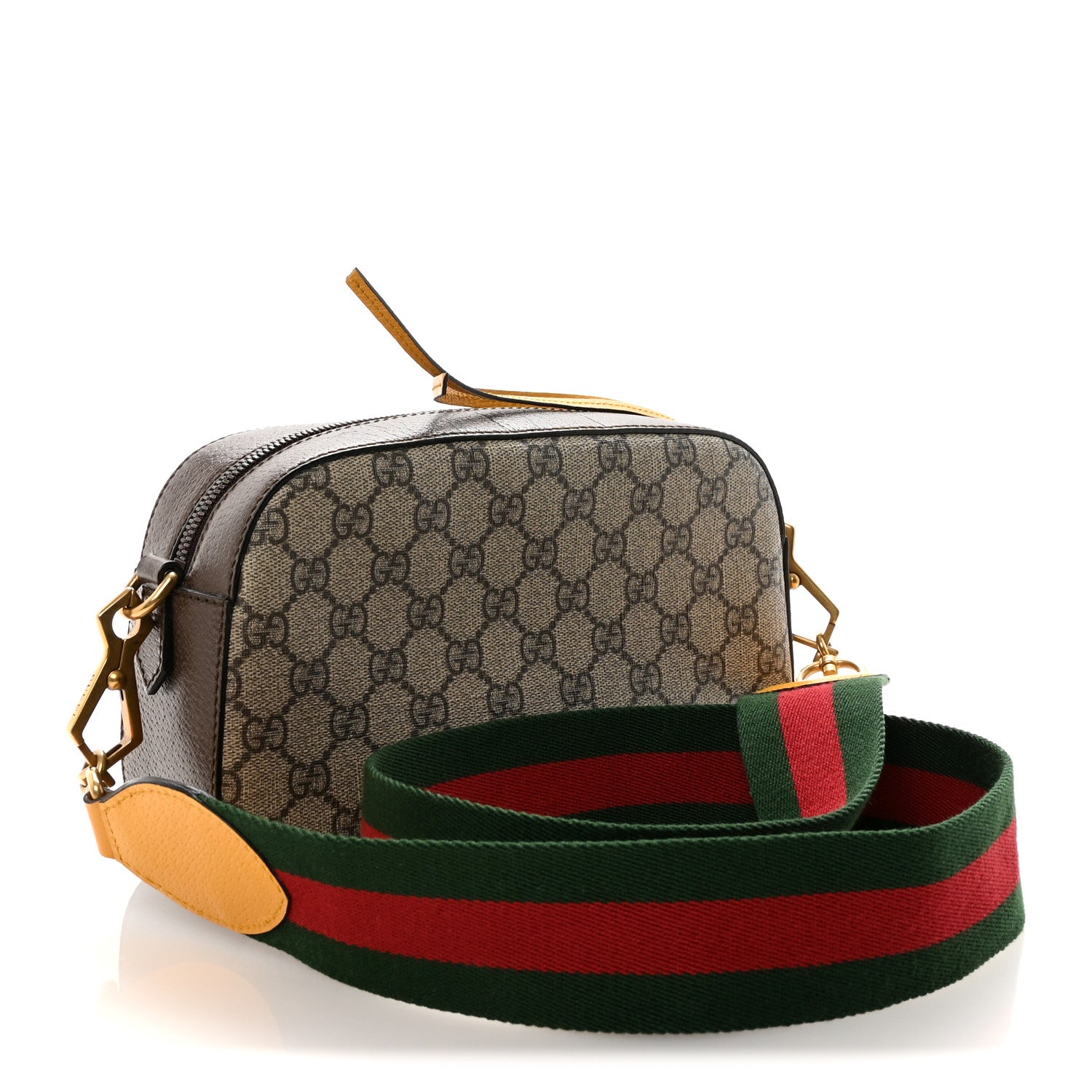 Gucci GG Supreme Monogram Web Neo Vintage Shoulder Bag Beige New Acero Crop 3 of 10