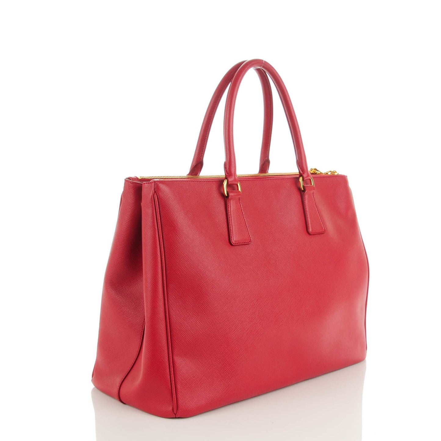 Saffiano Large Galleria Double Zip Tote Fuoco