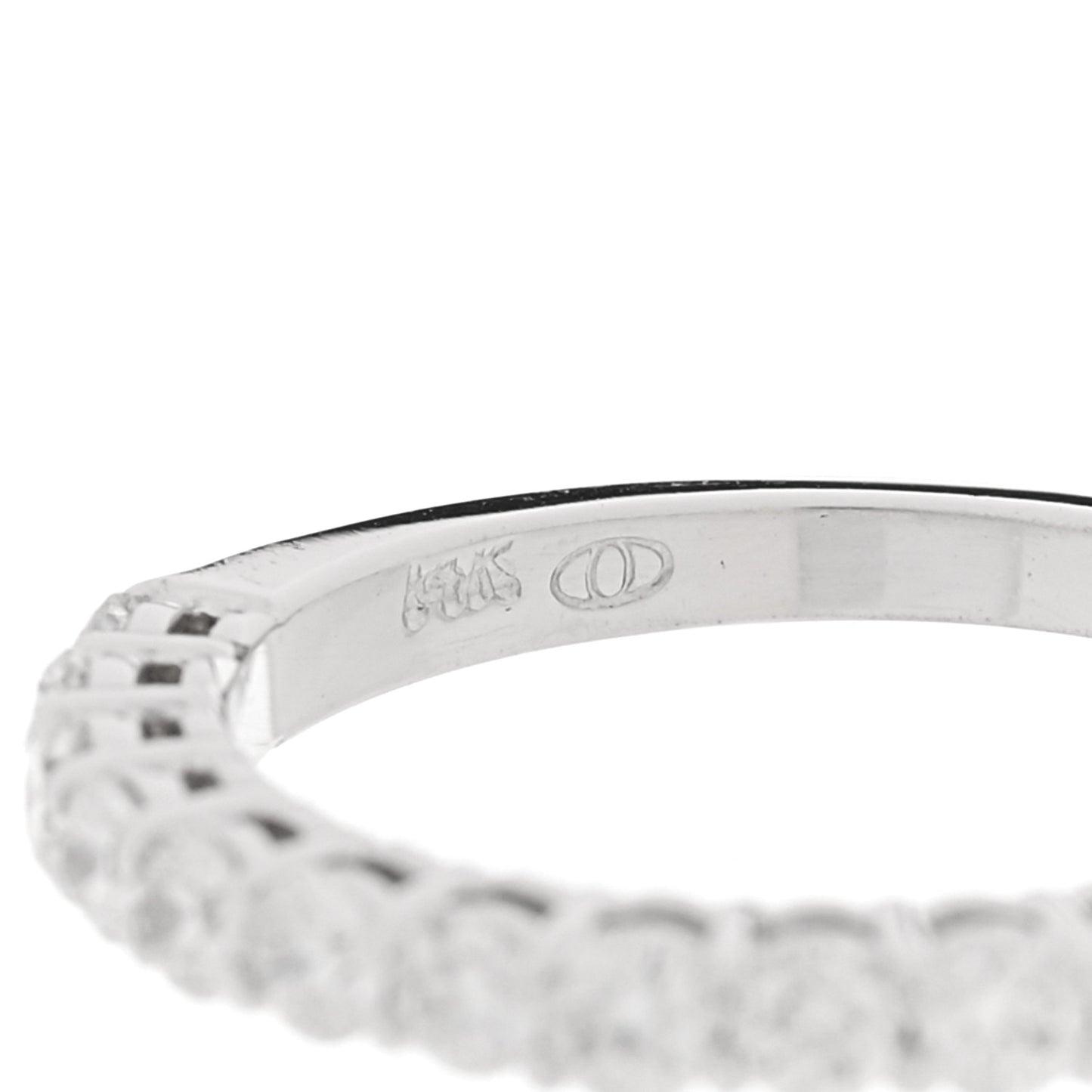14K White Gold Diamond 0.56ctw Half Eternity Band Ring 46 3.75
