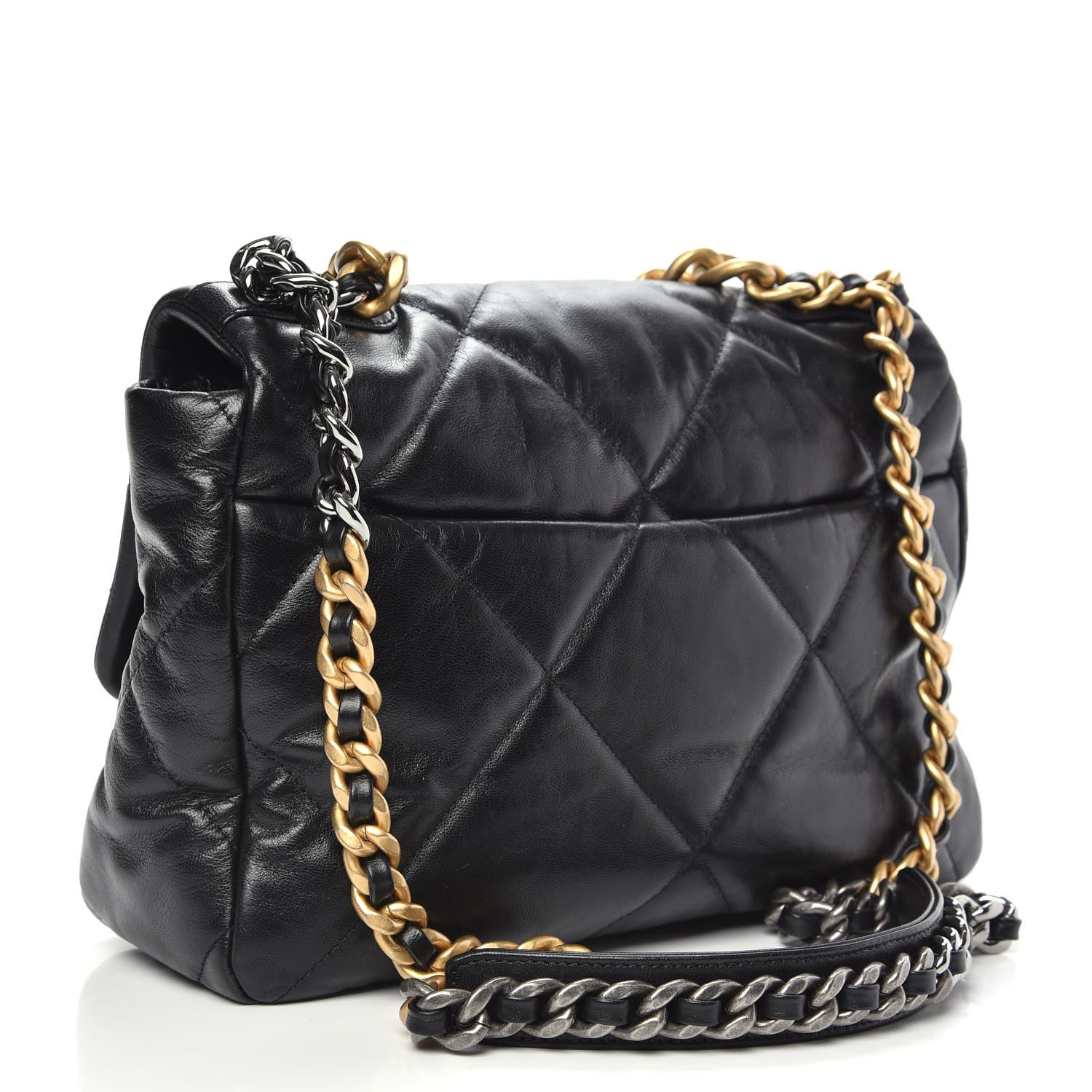 Chanel Goatskin Quilted Large 19 Flap Black 3 of 12