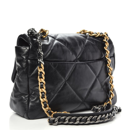 Chanel Goatskin Quilted Large 19 Flap Black 3 of 12