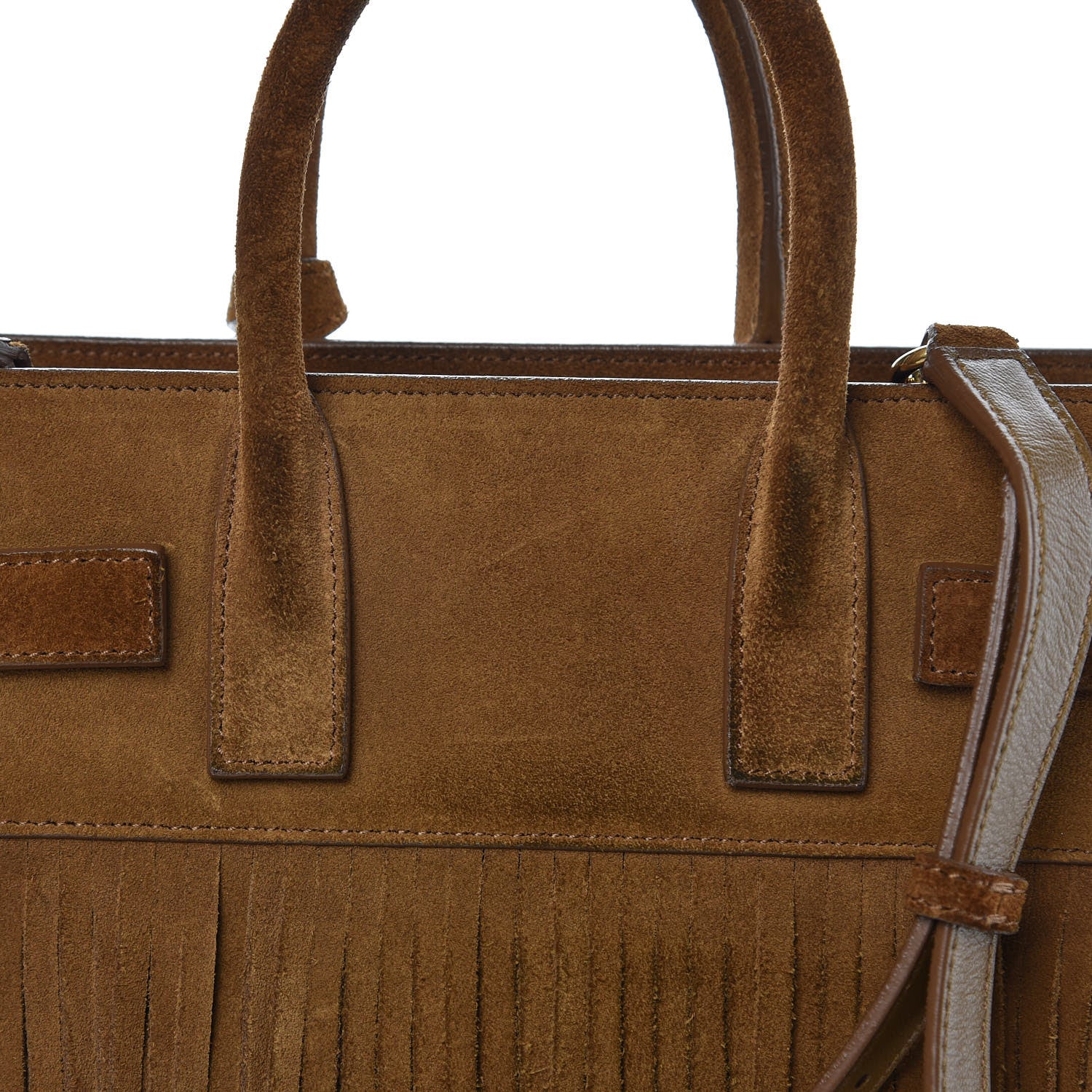 Saint Laurent Suede Fringe Nano Sac De Jour Light Ocre 9 of 11