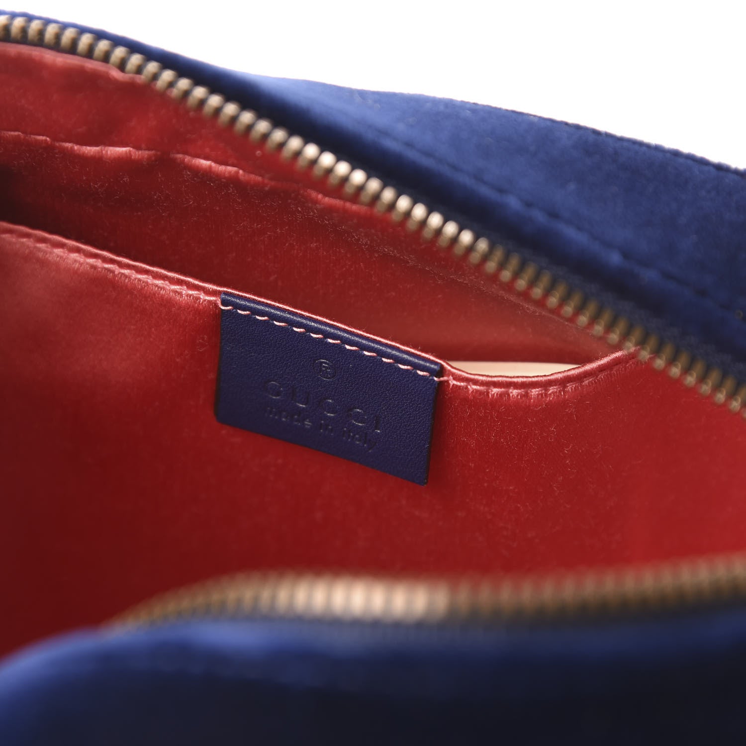 Gucci Velvet Matelasse Small GG Marmont Chain Shoulder Bag Cobalt 6 of 11