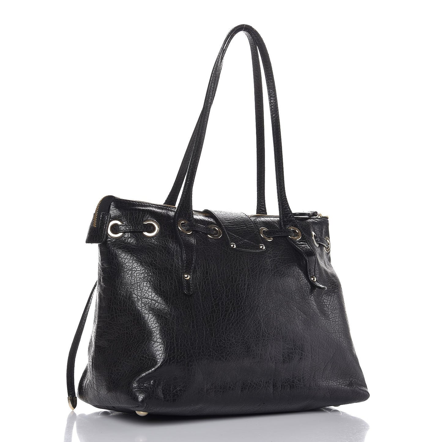 Pebbled Calfskin Small Rhea Black