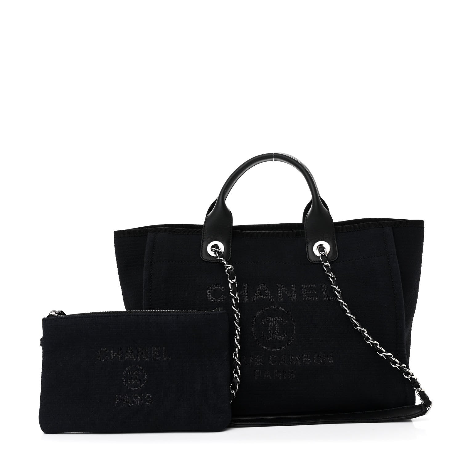 Chanel Mixed Fibers Small Deauville Tote Black 3 of 13