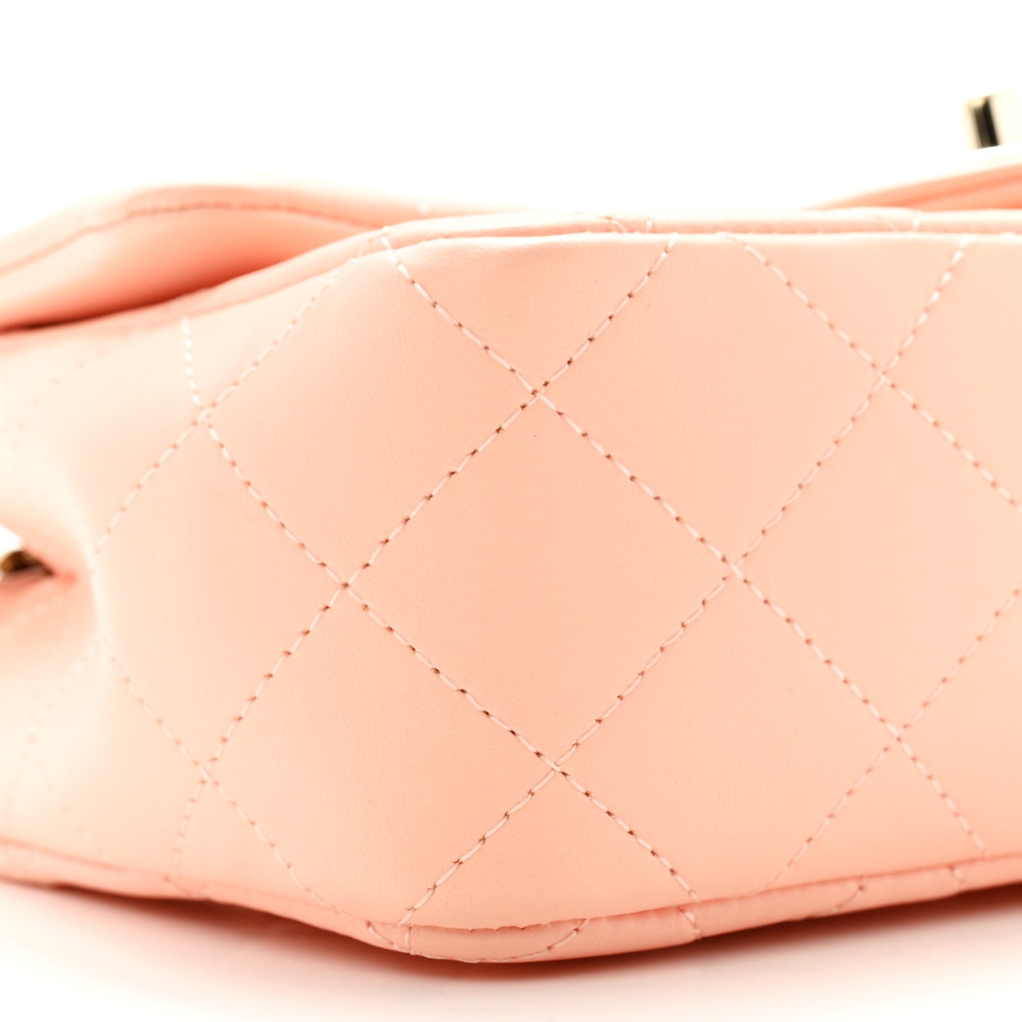 Lambskin Quilted Mini Rectangular Flap Light Pink