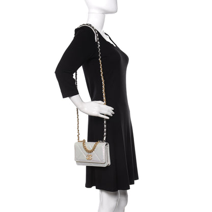 Chanel Iridescent Calfskin Quilted Chanel 19 Wallet On Chain WOC White 2 of 11