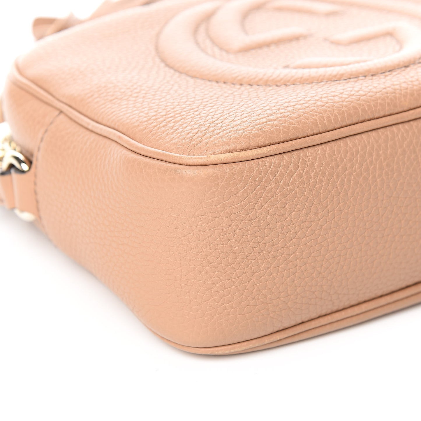 Pebbled Calfskin Small Soho Disco Bag Rose Beige